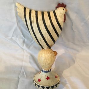 Seymore Mann Folk Art. Faux Wood. Chicken and hatched egg